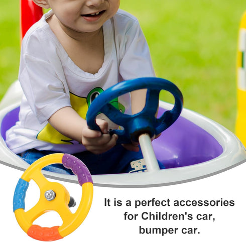 Toyvian Simulated Driving Steering Wheel, Plastic Small Toy Steering Wheel for Rocking Car, Children's Toy Car