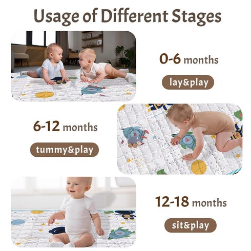 ZNVYPPD 50x50 Tummy (Space,50x50) Baby Play Mats for Floor, Playpen Mat Thick Soft Crawling Mat Non-Slip Cushioned