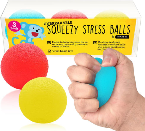 IMPRESA Squishy Stress Ball Set - Sensory Toys for Kids - Fidget