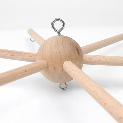DIY Baby Mobile Kit, Hanging Frame Hanger for Crib, Decorative Natural Wooden Wind Chime Equipment for Infant Boy Girl