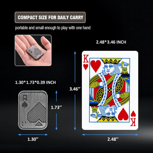 Fidget Toys Adults, EDC Metal Fidget Slider, Magnetic Poker Push Card, Adult Fidget Toy for Anxiety ADHD, Cool Office