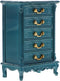 1pcs Miniature Chest of Drawers, Dollhouse Blue Tall Drawer Cabinet, 1:24 Scale Mini Nightstand Accessory