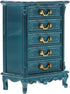 1pcs Miniature Chest of Drawers, Dollhouse Blue Tall Drawer Cabinet, 1:24 Scale Mini Nightstand Accessory