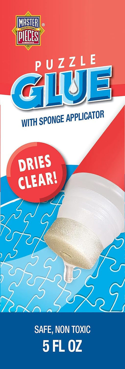 Puzzle Accessories - 5oz Glue with Sponge Applicator for Jigsaw Puzzles