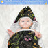 Pigsaly 30 30 Watercolor Wild Flowers Hooded Baby Towel Meadow Herbs Leaves Baby Bath Towel Unisex Soft Organic Cotton