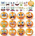 Halloween Pumpkin Decorating Craft Stickers, 48 Pack Mini Face Stickers for Kids Toddlers Treats Party Favors