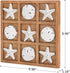 NIKKY HOME Beach Tic Tac Toe Wood Board Travel Game for Fun, 8.97 by 8.97-in Distressed White