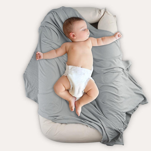 lasoftan 40 30 inches, 2 Jersey Swaddle Blanket, Ultra Soft Stretchy Receiving Blanket, Newborn Swaddle Wrap for Boys