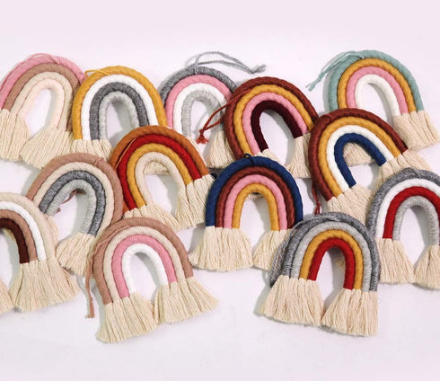 ZWA Handmade Rainbow Wall Hanging, Macrame Wall Art Decor for Kids Room Nursery Home