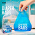 200 Count Baby Disposable Diaper Bags Scented with Lavender - Odor Absorber Biodegradable Plastic Diaper Sacks