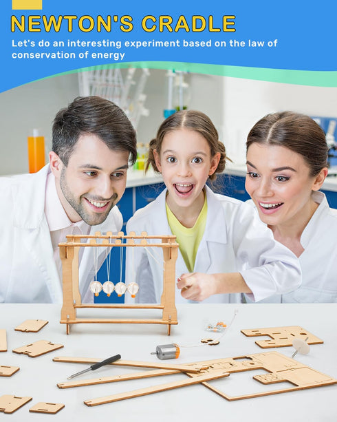 Poraxy 5 Set STEM Science Kits for Kids Age 8-12, Wooden Building Projects, 3D Puzzles, Experiment Crafts