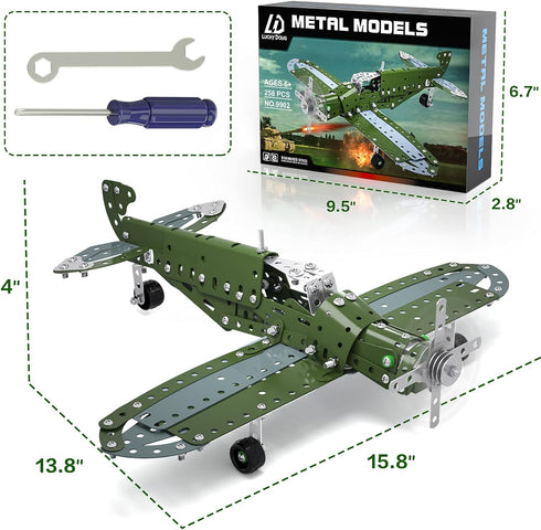 Lucky Doug Model Airplane Set - DIY Building Stem Projects Toys for Kids Ages 8-12