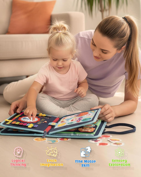 LADFAR 1 1-3, 1 Busy Board for Year Old, Busy Book for Toddlers Montessori Toys for Year Old, Educational Sensory