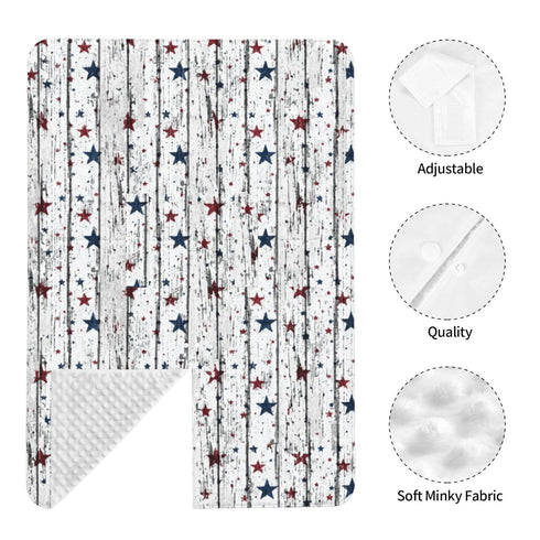 Hcpwzrf Patriotic Stars Distressed Wood Baby Car Seat Cover & Nursing Cover - Breathable Stretch Multi-Use Cover