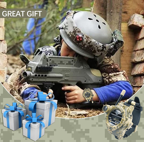 Walkie Talkie for Kids - Rechargeable Spy Walkie Talkies Watch, Two-Way Radio with Flashlight for Outdoor Games (2 Pack)