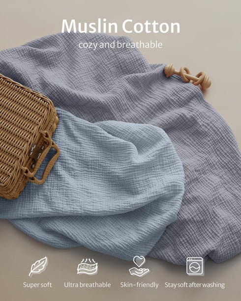 Pack Pack 2 Pack(Light Blissful Diary Muslin Mini Crib Sheets, and Play Mattress Sheets Fitted for N Play, Soft Cotton