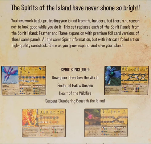Greater Than Games | Spirit Island: Feather & Flame - Foil Panels, Cooperative Strategy Board Game Accessory Upgrade
