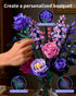 TYCOLE Set 6-12 (806PCS) Flowers Bouquet Building - Purple Roses Botanical Collection Building Blocks for Adult Women