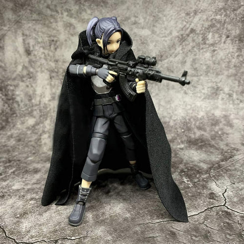 1:12 Scale Fabric Cape Cloak with Hat for 6 Inch Bandai SHF Figma Action Figures (Black Cloak)