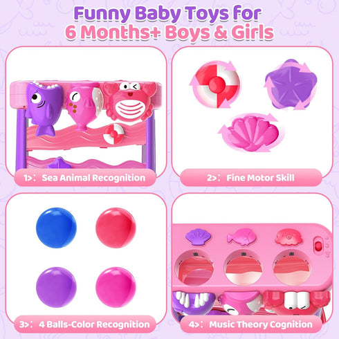 YEGEER 1 2 12-18 1-2 Toys for Years Old Girls, Musical Toys for Months, Interactive Toddler, Montessori Toys, Christmas