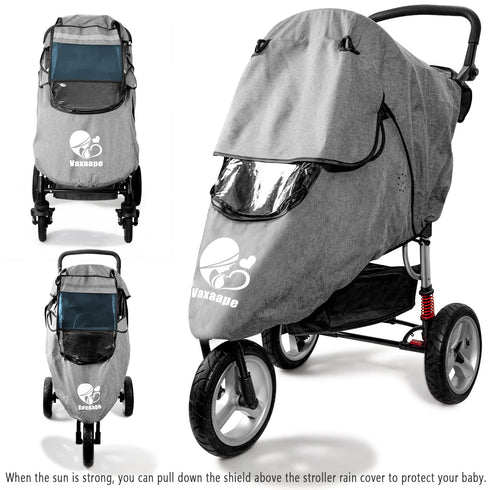 Stroller Rain Cover, Universal Waterproof Windproof Protection, Baby Travel Weather Shield, Rainproof Nano-Coating