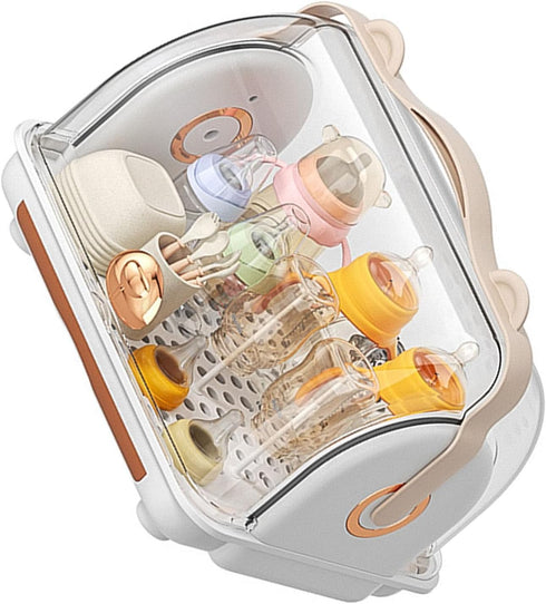 Gucagle Baby Bottle Storage Box Organizer Plastic Multifunctional Drainage Nursing Bottle Drying Rack with Lid for Home
