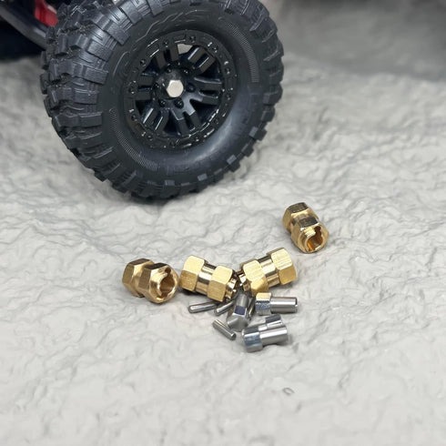 Brass Wheel Hex Hub 10mm(+6mm) Extenders Adaptor Set for 1/18 TRX4M RC Crawler Car Upgrade Parts