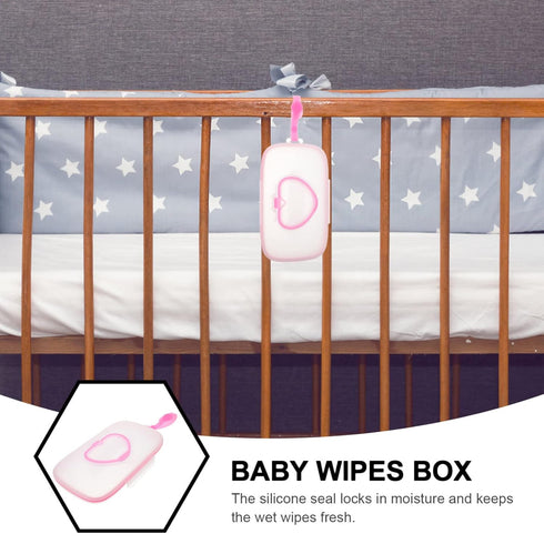 Portable Refillable Baby Wipes Holder - Pink Travel Container
