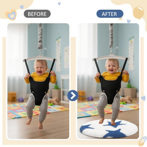 Nuanchu Baby Jumper Mat Soft Plush Baby Doorway Jumper Rug Portable Toddler Exerciser Mat for Active Toddler Indoor