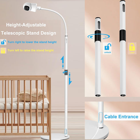 Derebir E30 E220 C220 E21/ E110 C2110 T8417/ T8354/ T8300 Baby Monitor Floor Stand Holder Mount Compatible with eufy /
