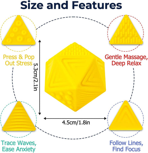 3+ Quiet Sensory Fidget Worry Stone for Kids & Adults Silicone Textured Tube Toy for Autism, ADHD & Anxiety, Calming