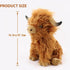 Highland Cows Stuffed Animal - Realistic Scottish Cow Plush Toy - Brown Cow, 10.8 Inch