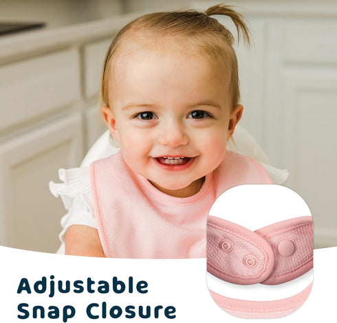 Tiny Twinkle Baby Feeding Bibs 8 Pack - Waterproof and Absorbent Infant Drool and Feeding Bibs