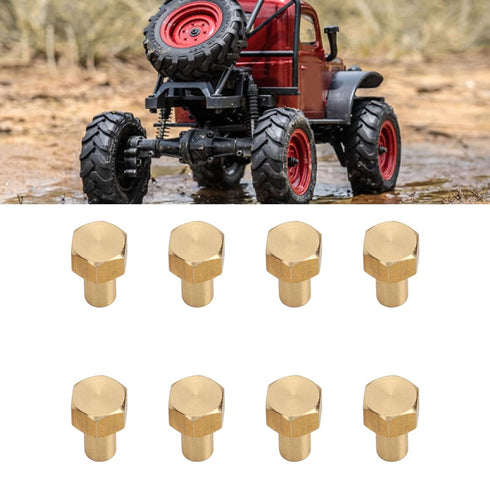 1/24 RC Hex Nut, 8Pcs Brass RC Wheel Lock Nut Replacement Accessories for SCX24 Wheels & Tires (8mm)
