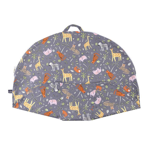 100% IBraFashion Removable Cover for Newborn Lounger Fits Infant Lounger Pillow Soft Cotton Jungle Animals Grey