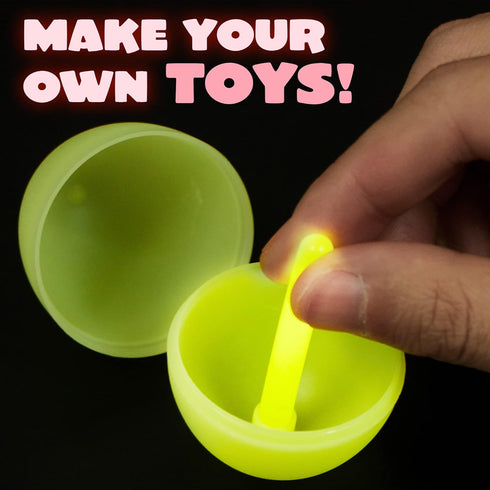 JOYIN 35 Pcs Easter Eggs with Mini Glow Sticks, Glow-in-The-Dark Basket Stuffers for Kids, Easter Egg Hunt Supplies