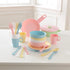 KidKraft 27-Piece Pastel Cookware Set | Plastic Dishes and Utensils for Play Kitchens, Gift for Ages 18 mo+