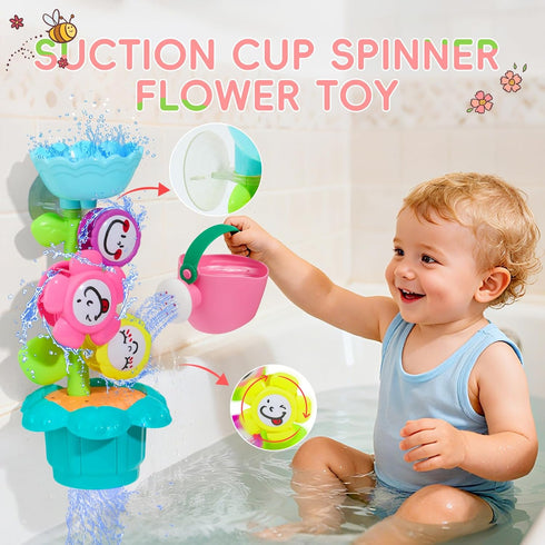 1-3 17PCS Set, 1+ Bath Toys for Kids Ages Fun and Easy-Grip Mold Free Baby and Toddler Bath Toys Interactive Flower