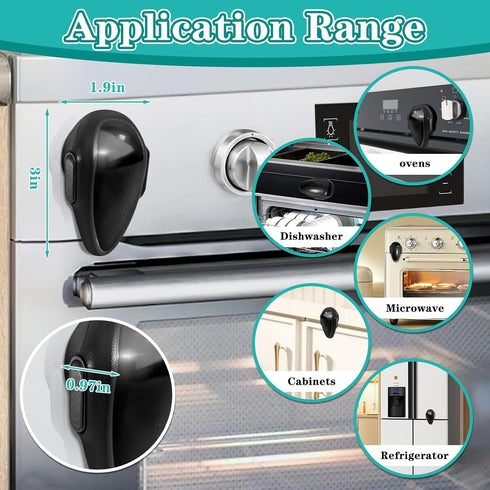 Sefream 2 Pack Oven Lock Child Safety - Premium Baby Proofing Oven Door Locks, Easy to Install & Use Durable