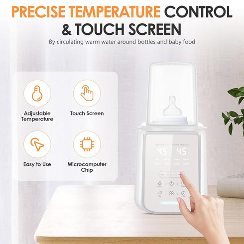 HyAdierTech 8-in-1 Baby Bottle Warmer, Fast Baby Milk Warmer with Timer, Baby Milk Warmer with Digital Display, Night