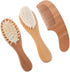 HEMOTON Hair Brush Comb Set for Newborns with Soft Wool Bristles and