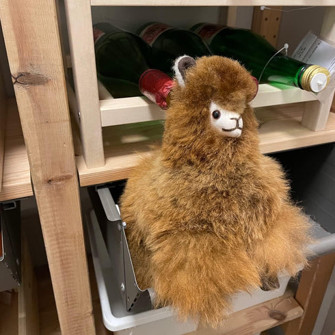 Llama Stuffed Animal - Handmade Cuddly Baby Alpaca Toy (9 inches, Dark Brown) - Plushies & Alpaca Gifts