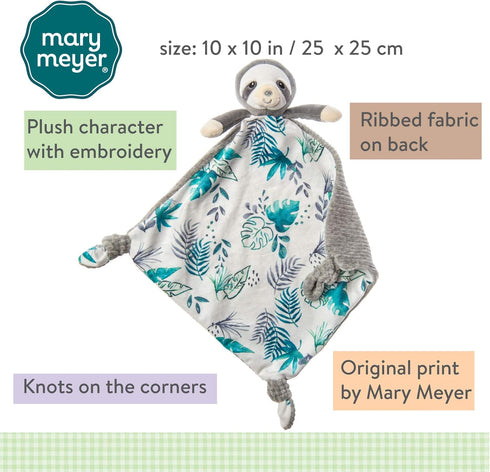Mary Meyer Little Knottie Lovey Security Blanket, 10 x 10-Inches, Sloth Design