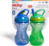 Nuby 2 Count Flip and Tip Hard Straw Cup, 10 Ounce in Blue/Green for Kids
