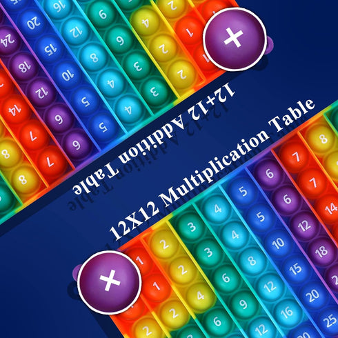12 X 12 Multiplication Game Table, Rainbow Dimple Fingertip Toys, Stress Relieving Math Board, 1 Piece