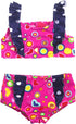 Sophia's 18" Doll 3 pc. Hot Pink Print Swimsuit with Navy Ruffle & Sunglasses