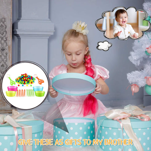 138 Pieces Fine Motor Skills Toys for Early Education, Sorting Counting Training Development for Ages 3+, Includes 8