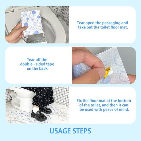 FCQWMTSD 60 Pack Commode Commode Disposable Toilet Mat,Non-Slip Waterproof U-Shape Pads for Adult Incontinence & Kids