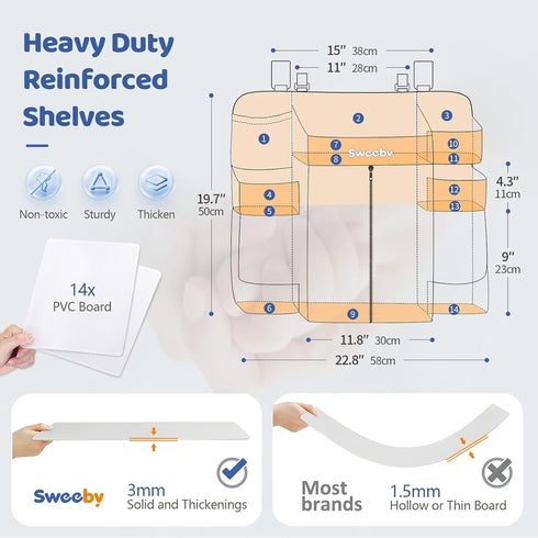 Sweeby Diaper Organizer for Changing Table, Crib Diaper Stacker, Nursery Caddy for Baby Essentials