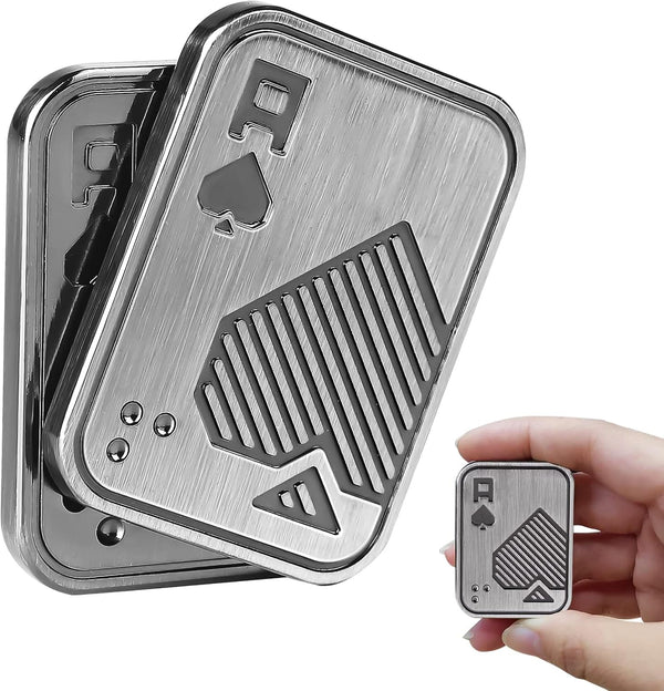 Fidget Toys Adults, EDC Metal Fidget Slider, Magnetic Poker Push Card, Adult